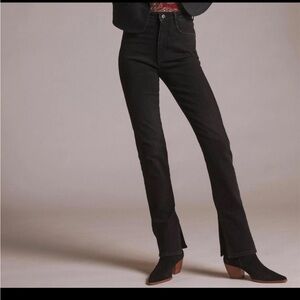 NWT Anthropologie Pilcro Split Hem Straight Leg Jean High Rise Black 29